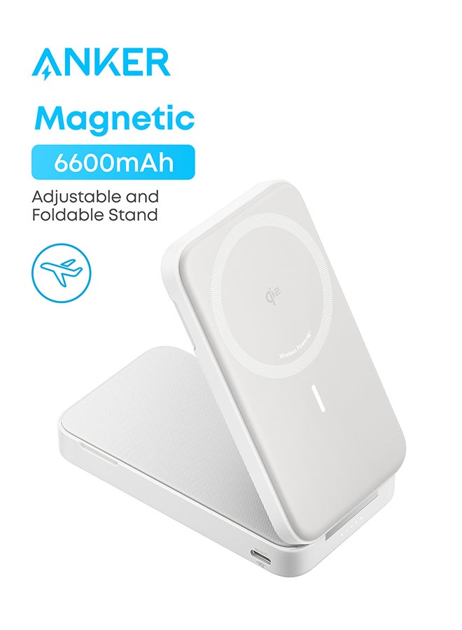 بنك الطاقة MagGo، شاحن محمول فائق السرعة 15 وات معتمد من Qi2 ومتوافق مع MagSafe، حزمة بطارية 6600 مللي أمبير مع حامل قابل للتعديل والطي، لسلسلة iPhone 15/14/13 (كابل USB-C متضمن) - Image 1